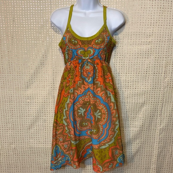 Moulinette Soeurs From Anthropologie 100% Silk Dress Racer Back - Picture 1 of 11